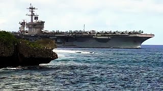 Majestic Arrival: 100,000+ Ton Supercarrier USS Theodore Roosevelt Sails Into Apra Harbor, Guam