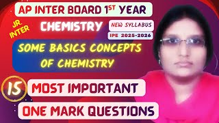 Some Basic Concepts of Chemistry | Important One Mark questions | IPE 1st year | New syllabus 2026 | screenshot 5