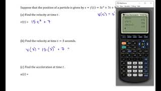 Derivative: Applications: Position, Velocity and Acceleration