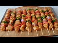          brochettes poulets marin au four