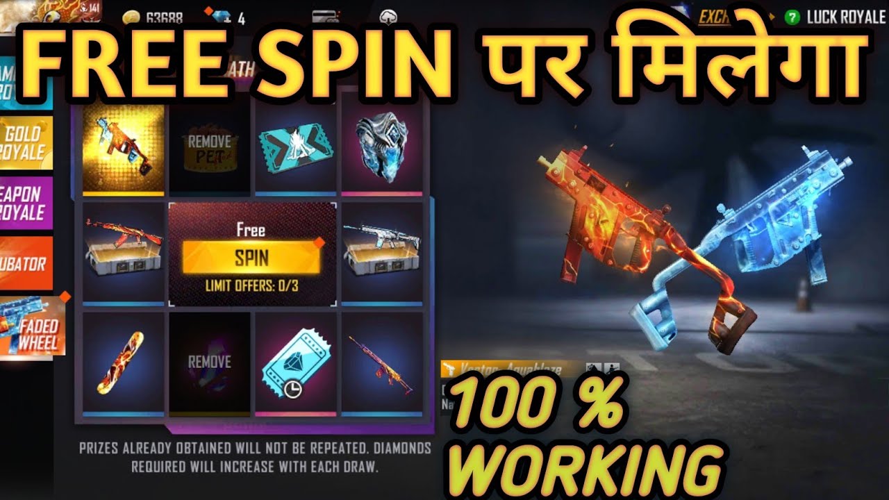 New faded wheel free fire 1 spin trick vector new skin fire lucky royale