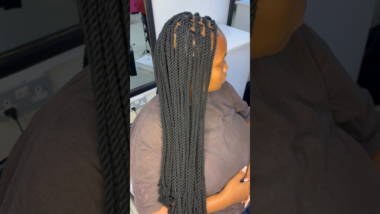Yarn twists on natural hair