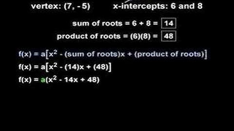 Writing Quadratic Functions - MathHelp.com - Algebra 2 Help