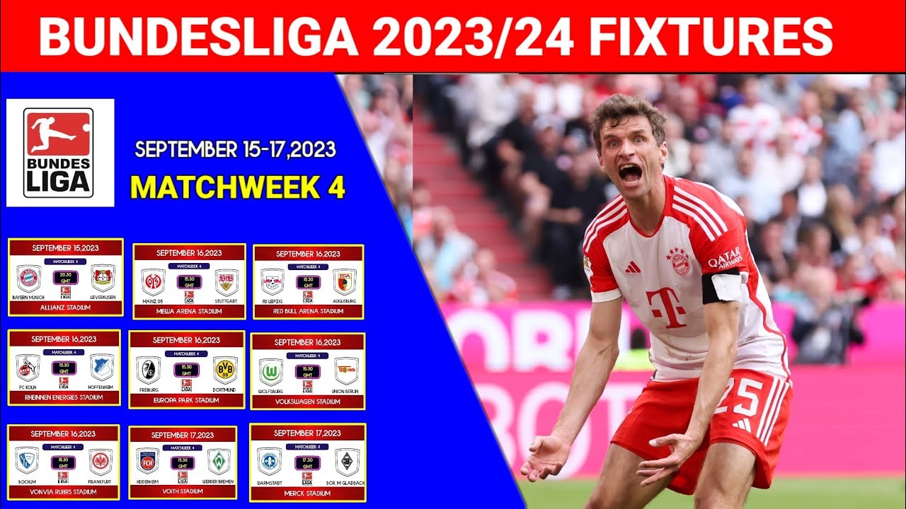 Bundesliga 2023-24 Matchday 2: Schedule, fixtures, how to watch