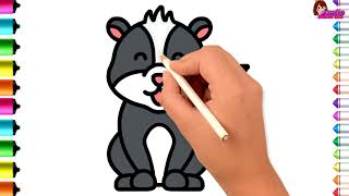 How to Draw and Color a Skunk Step by Step | Easy Drawing