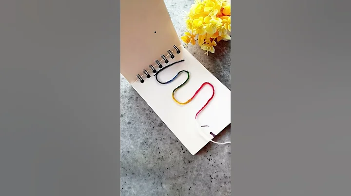 Rainbow 🌈 thread 🧵 painting 🖌️ beautiful thread painting ideas💡#shorts#thread#painting @pen.pencils