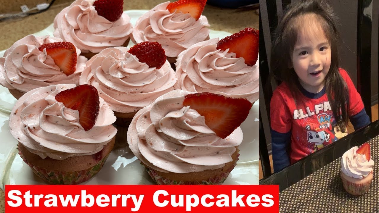 Strawberry Cupcakes with Swiss Buttercream YouTube