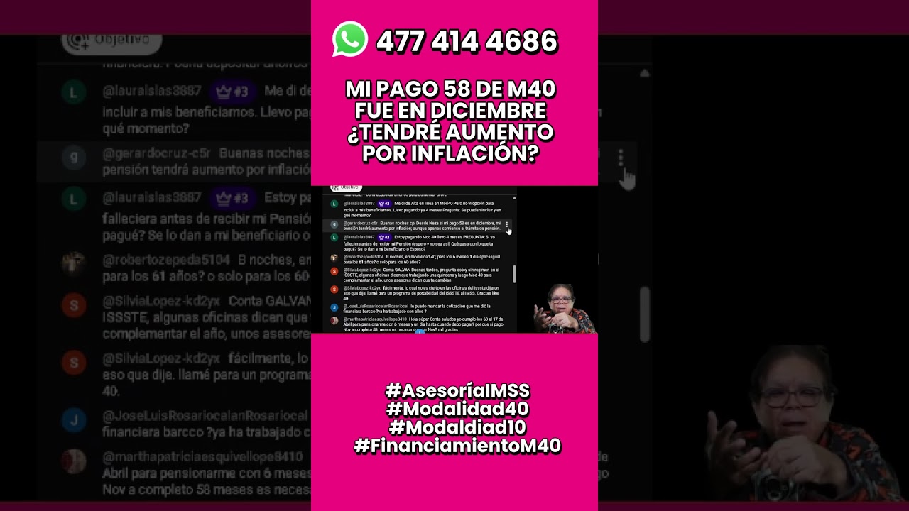 Pago 58 de Modalidad 40 en diciembre ¿recibiré aumento por inflación?