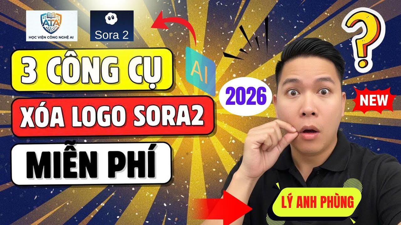 3 Công Cụ Xóa Logo Video Sora2 Miễn Phí Và Hiệu Quả Nhất 2026 - Dùng Trên Cả Máy Tính Và Điện Thoại.