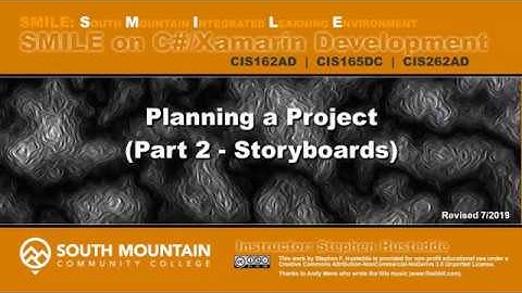 C#/Xamarin Cohort 01E - Planning a Project (part 2 - Storyboards)