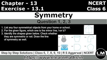 Symmetry | Class 6 Exercise 13.1 Question 1 - 3 | NCERT | Learn Maths