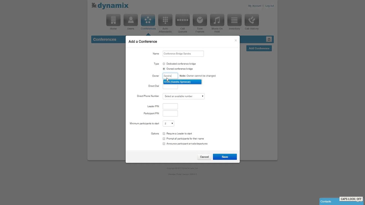 How to Add and Edit a Conference Bridge with the Dynamix UC Platform