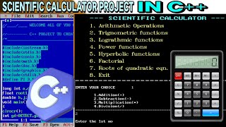 SCIENTIFIC CALCULATOR PROJECT USING C++ PROGRAMMING | HOW TO MAKE CALCULATOR IN C LANGUAGE screenshot 4