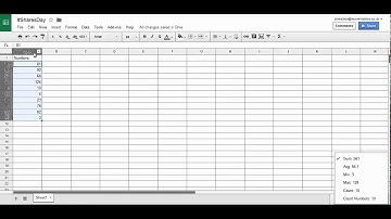 Google Sheets - Info bar (Sum, Avarage, Min, Max...)
