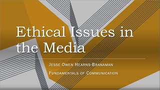 Media Ethics Lecture Part 1: Ethics Definition