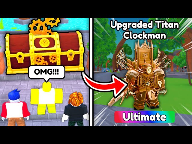 🕰️I GOT UPGRADED TITAN CLOCK MAN FROM FIRST CLOCK CRATE!!😱 - Toilet Tower Defense | Roblox class=