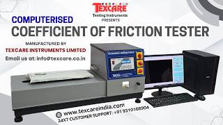Coefficient of Friction Tester, COF Tester, Friction Tester,ASTM D1894 | Texcare Instruments Limited
