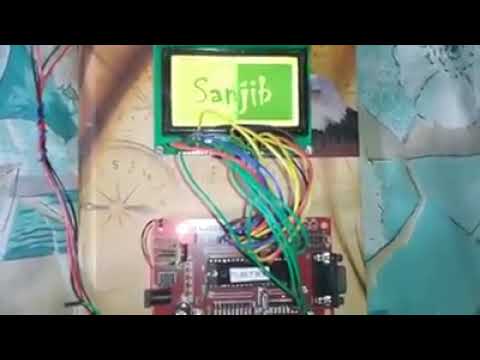 PIC18F452 microcontroller and  KS0108 128x64 GLCD interfaced #pic18f #microchip #embedded_systems