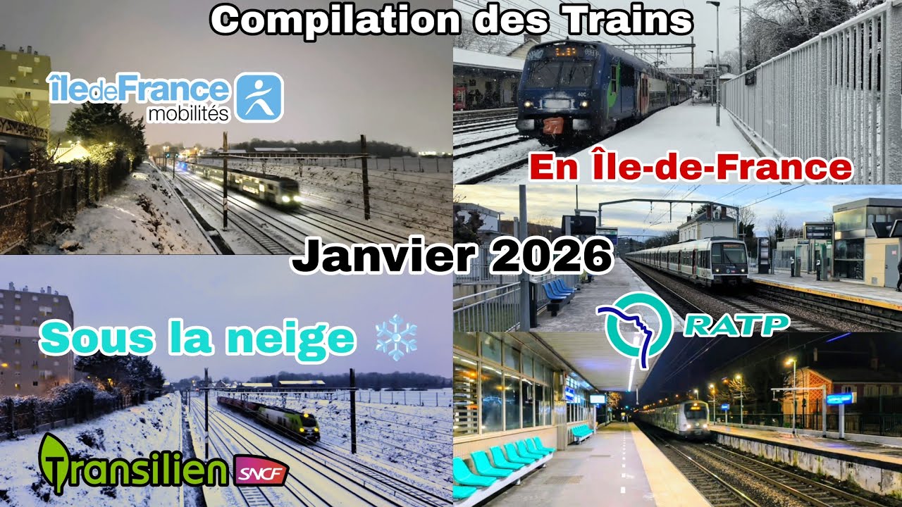 Compilation des trains en Île-de-France / Janvier 2026 et sous la neige ❄️