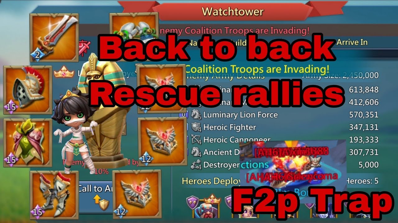 Lords Mobile - Back to Back Rescue rallies 