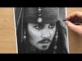 Captain Jack Sparrow Charcoal Pencil Drawing