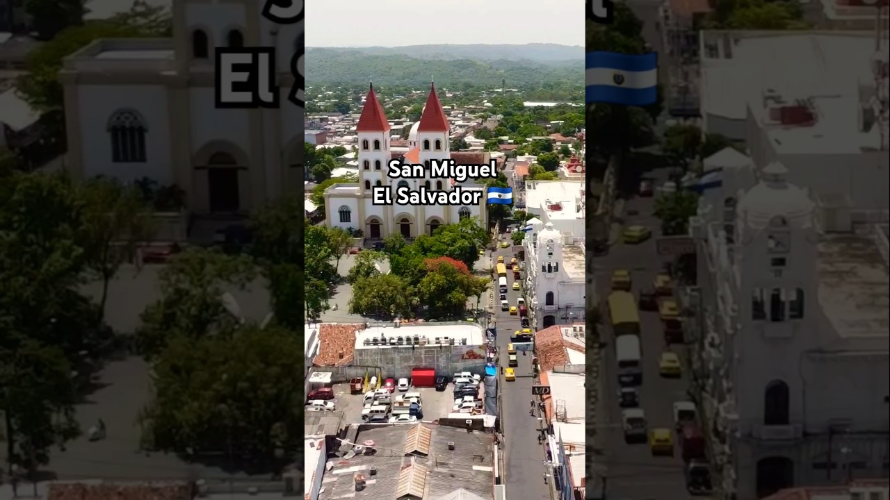 Vista aerea del Centro de San Miguel en El Salvador 