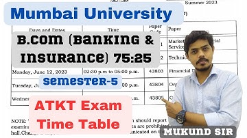 BBI Sem-V (CBSGS) AtKt Exam Time Table Declared by Mumbai University l 75:25 l Mukund Sir