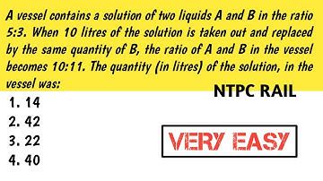 A vessel contains a solution of two liquids A and B in the ratio 5:3, when 10 litres of the solution