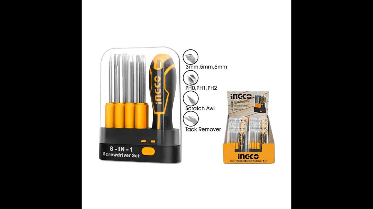 Ingco 9 pcs  interchangeable screwdriver set  AKISD0901 ingco hand tools /  easy to use & convenient