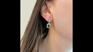 Video: Sunset Rentangle Rectangular Emerald Earrings 1.45