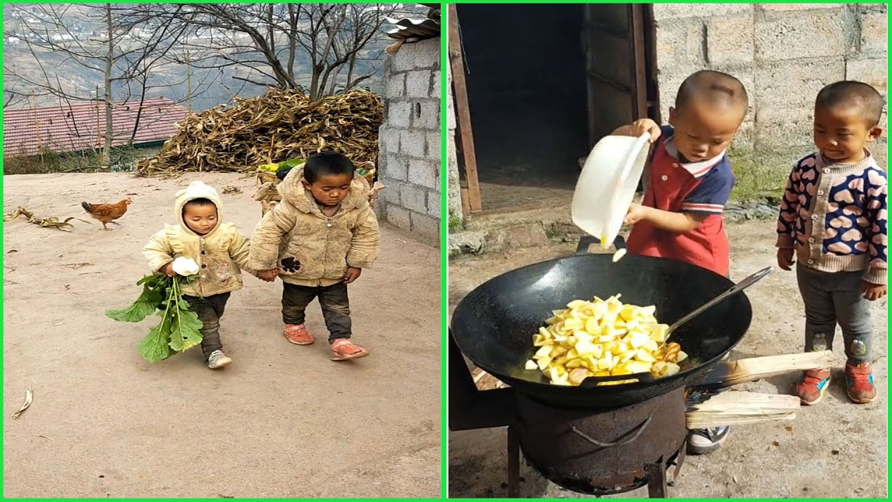 Amazing Rural life little brother cook food 조리 クック from wonderful ...