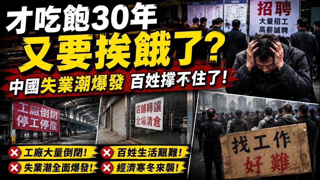 才吃飽30年，又要過苦日子？中國失業潮爆發，百姓快撐不住了#中國
