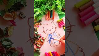 Drawing paint Markers Art  Hello Kitty satisfying speed art shorts