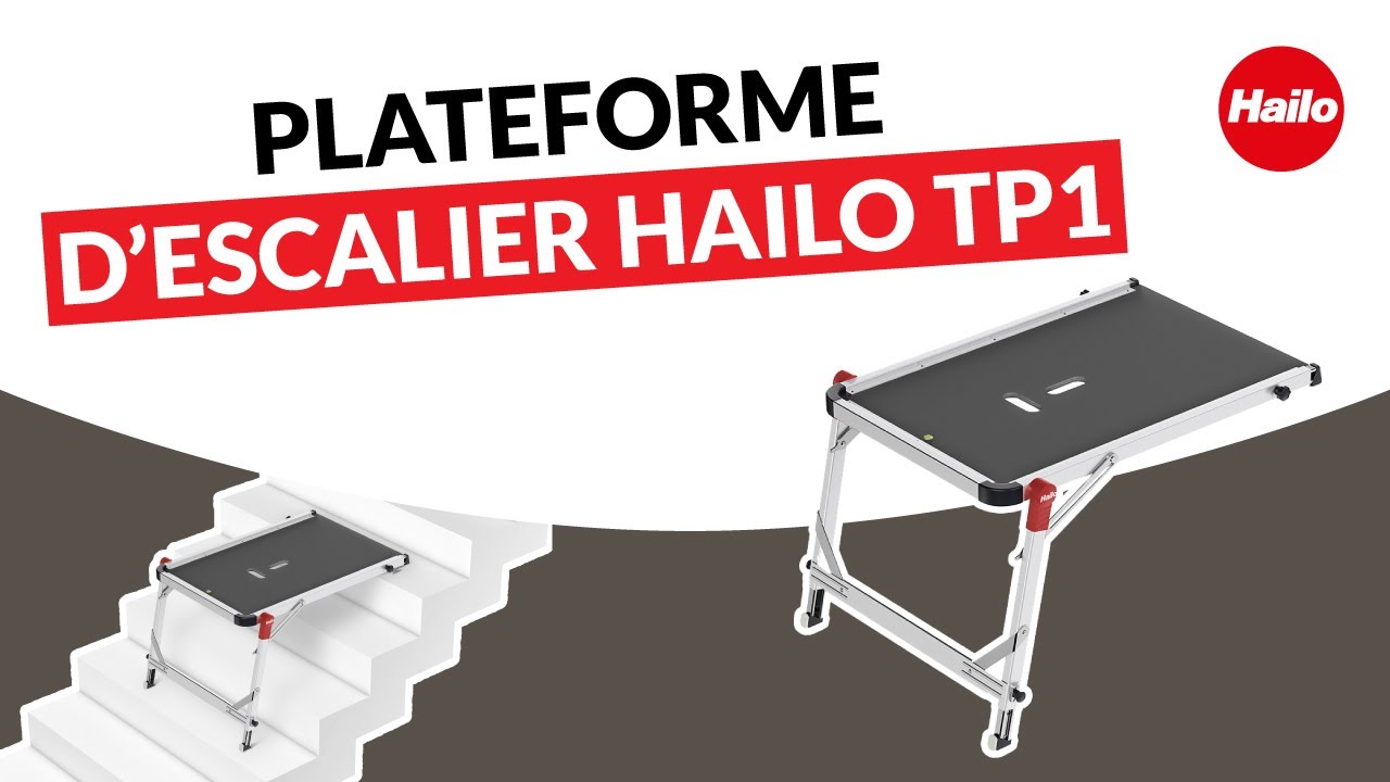 Escabeau 4 marches L100 + Plateforme TP1 - Hailo France