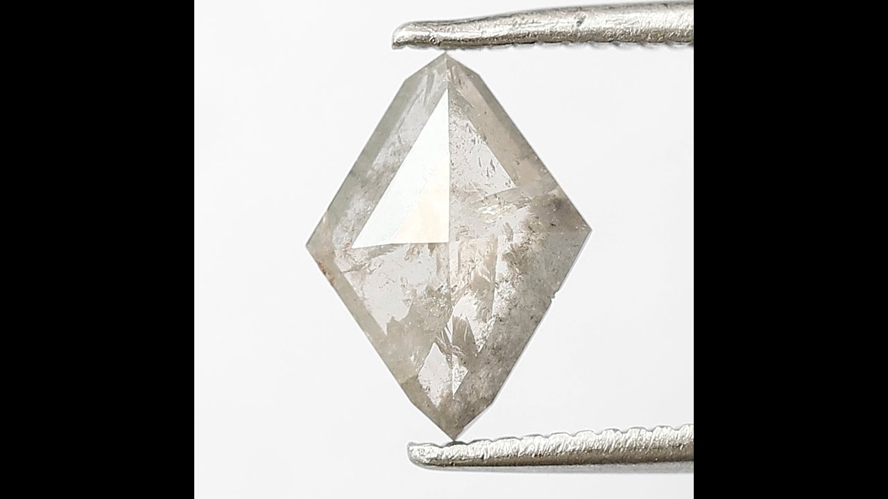 0.84 CT Salt and Pepper Kite Diamond: Natural Grey Black Diamond