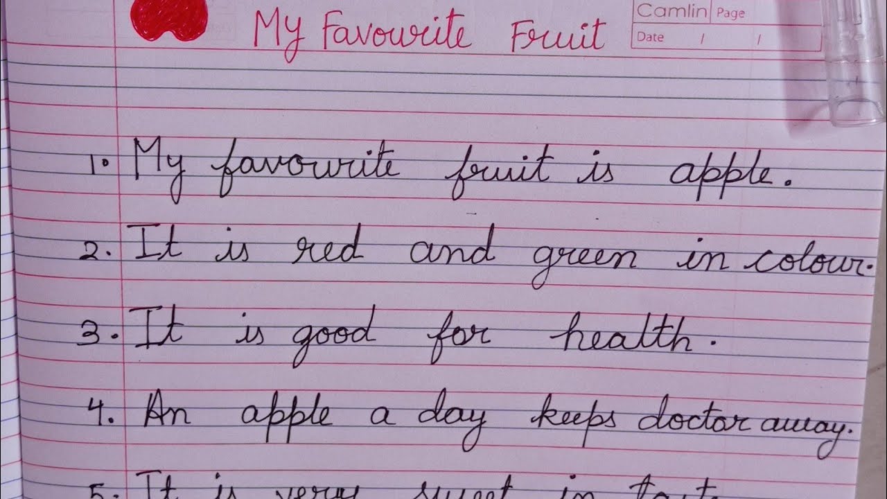 my favourite fruit apple essay for class 2