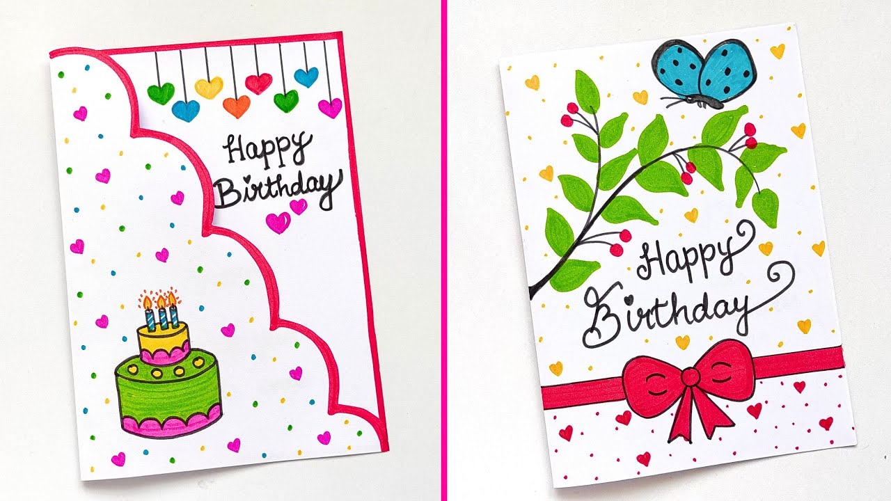 🎂 Happy Birthday Greeting Card 🎂 | 2 Easy & Beautiful Birthday Card Ideas | DIY Birthday Card