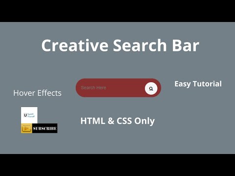 How to make a Creative Search Bar {HTML & CSS Only}, Hover Effects CSS | Easy Tutorial