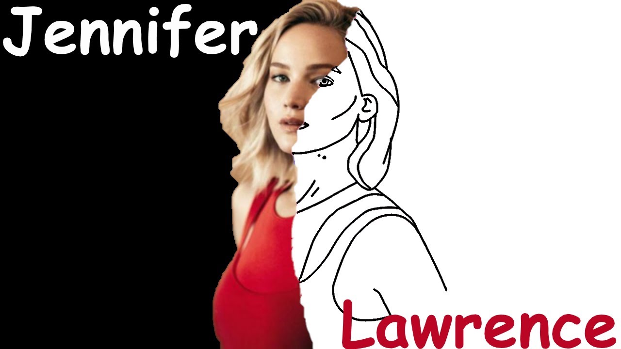 How to make a Digital Coloring Page of Famous Movie Actress Jennifer Lawrence in Paint 3D