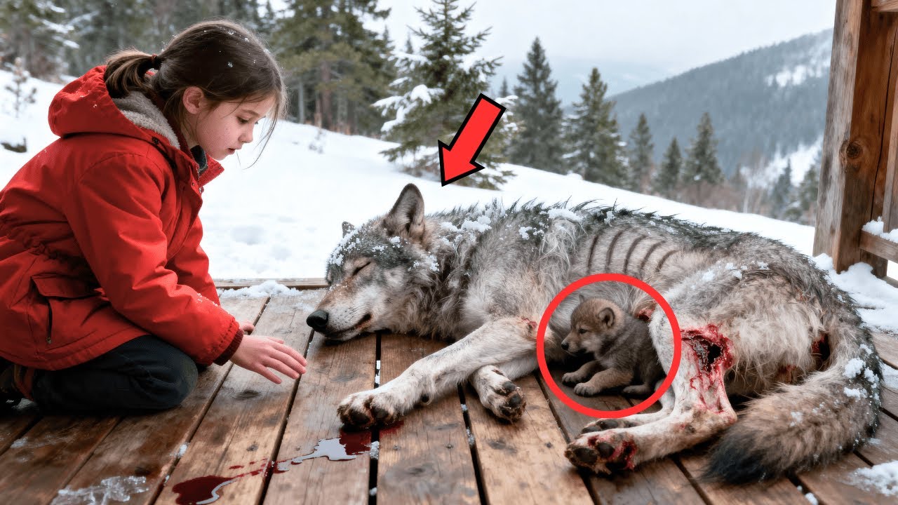 A Frozen Mother Wolf Carries Her Cub To The Girl — Later Something Amazing Happened!