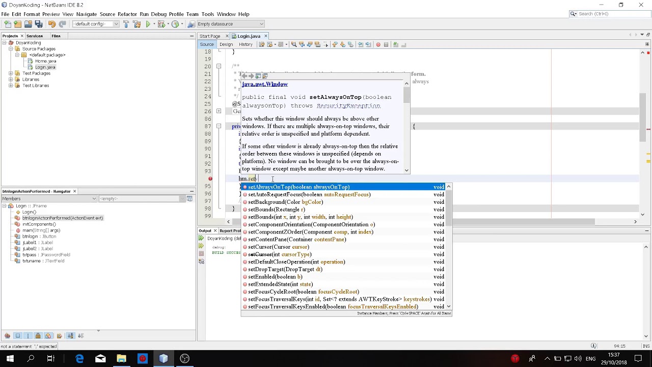 Cara Membuat Form Login Java NetBean - YouTube