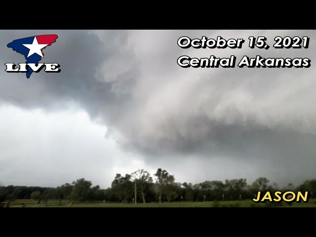 10/15/2021 LIVE Stream - Arkansas Tornado Warning & Shelf Cloud