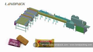 Automatic Food Packaging Systems Wafer Biscuit Feeding Packing Line
