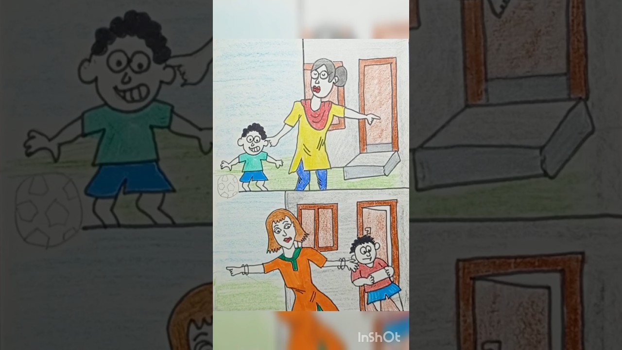 Phone addiction drawing. 