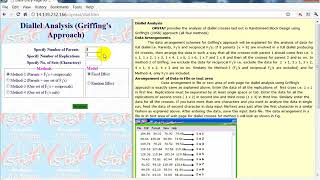 Online Diallel cross analysis Griffing Methods