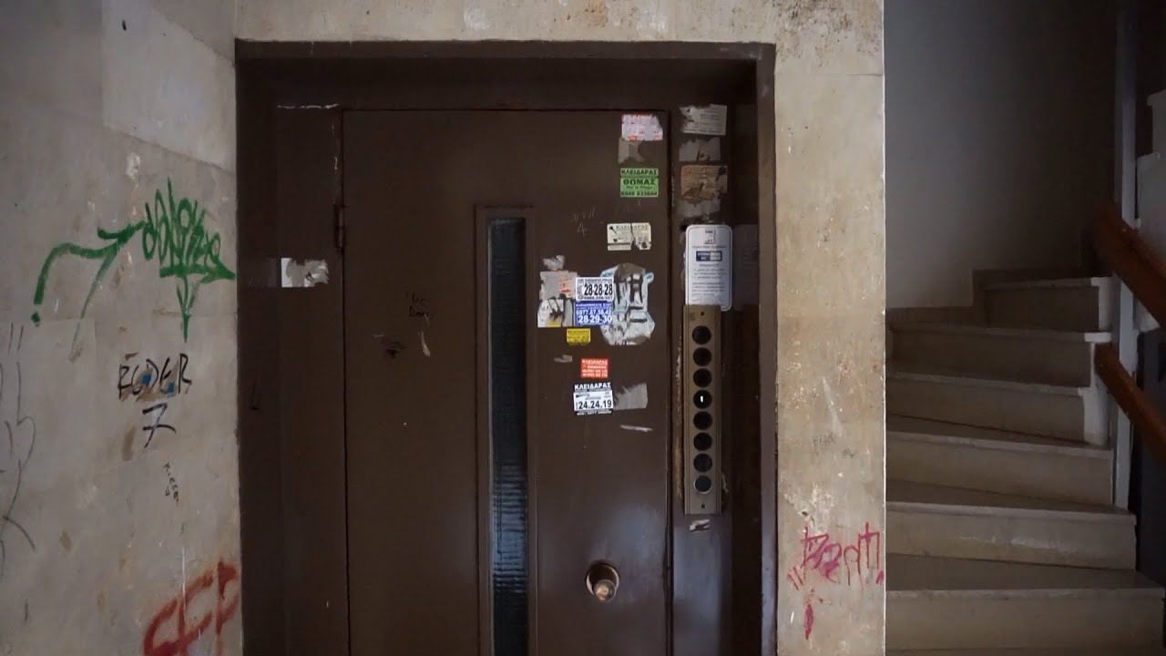 Machine Room Tour! Grotty old traction elevator @ Leoforos Kalokerinou 60, Heraklion, Greece