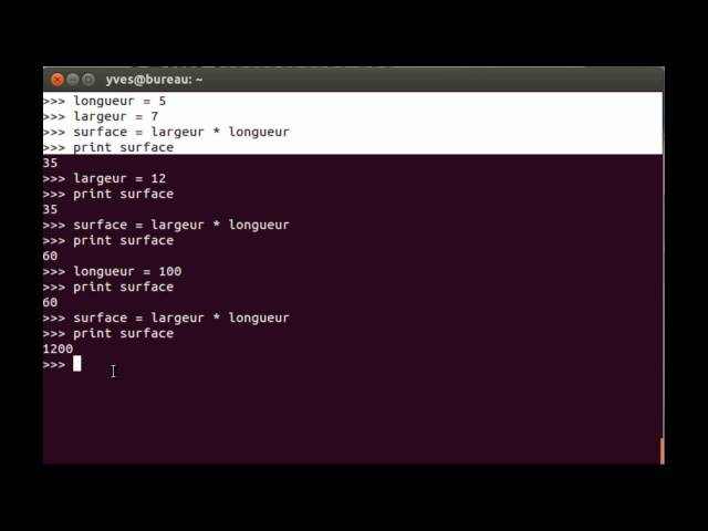 Les premières bases du langage Python