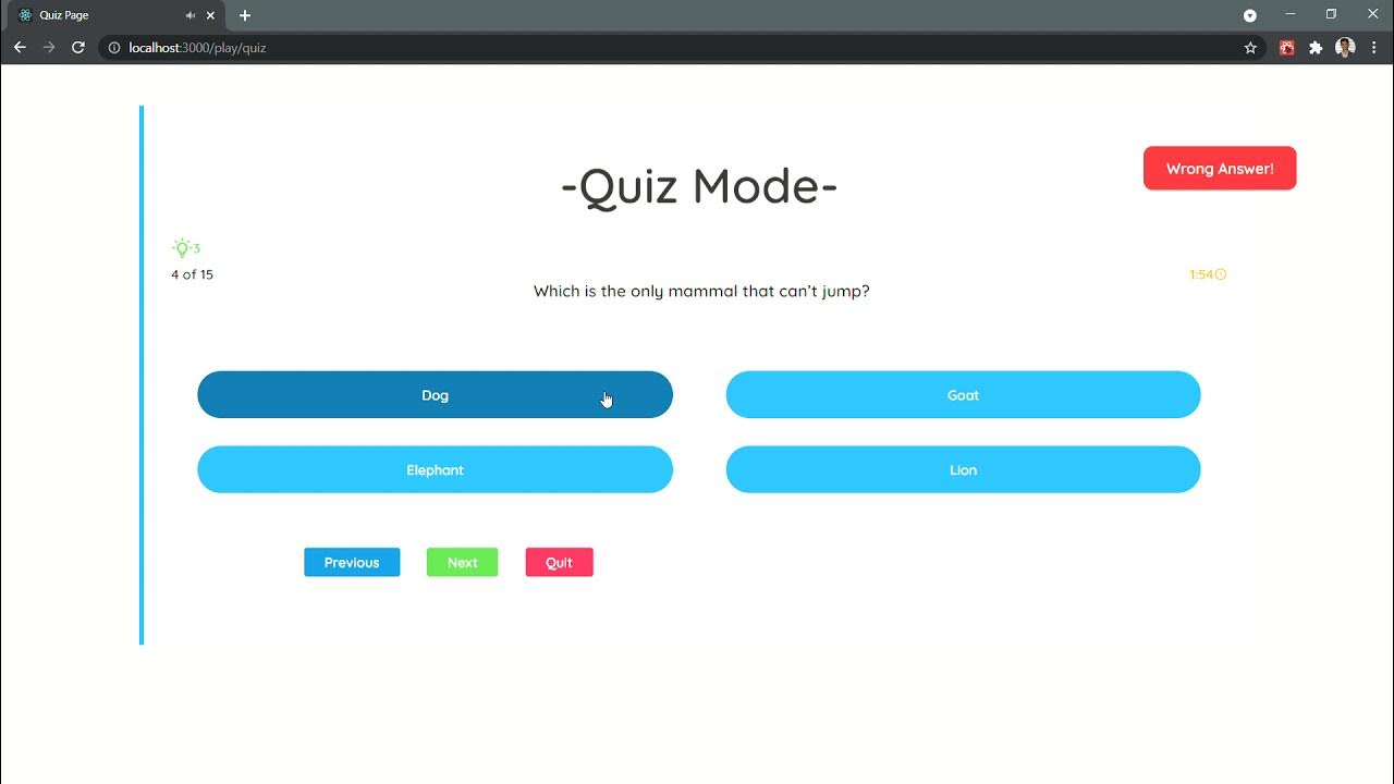 Quiz Webpage Using React SEM 3 Web Programming Project 2021 - YouTube