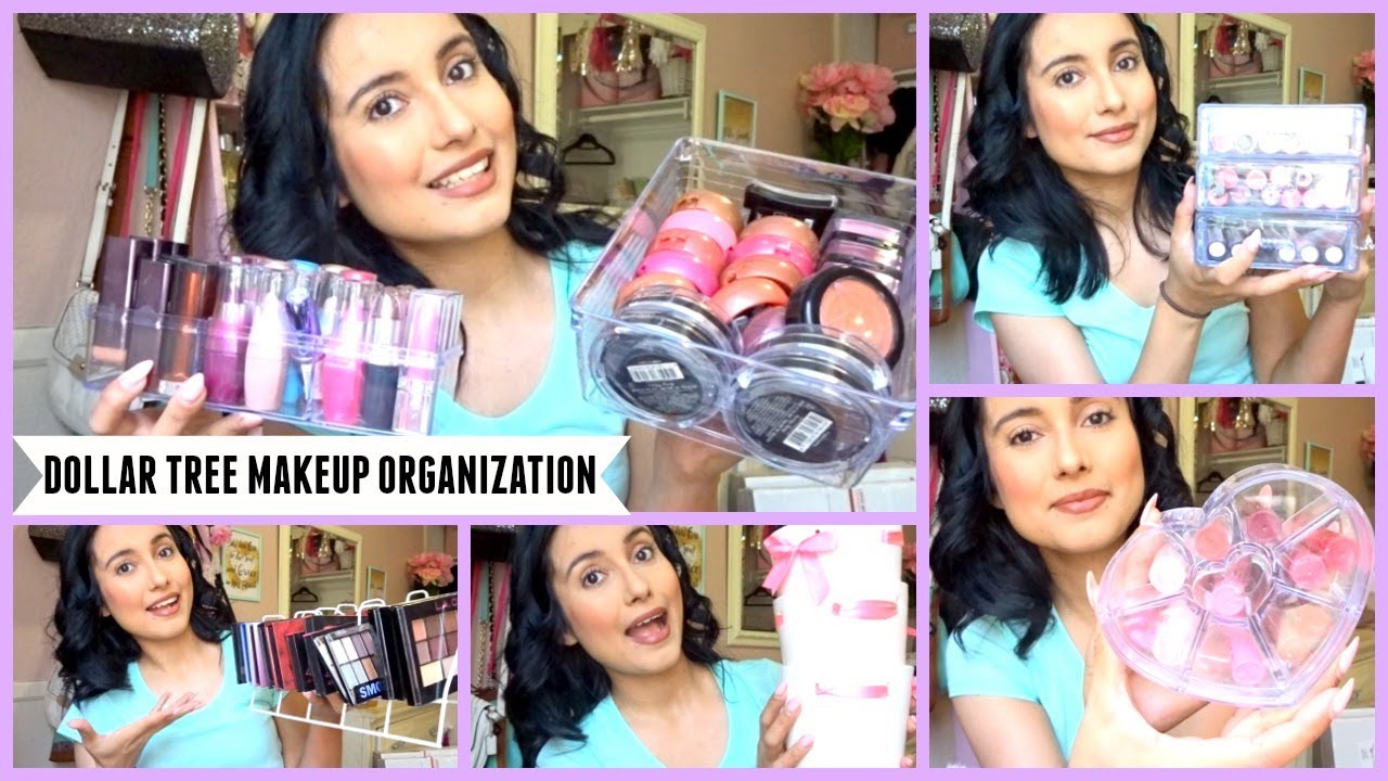 HOW I ORGANIZE MY MAKEUP USING DOLLAR TREE ITEMS YouTube