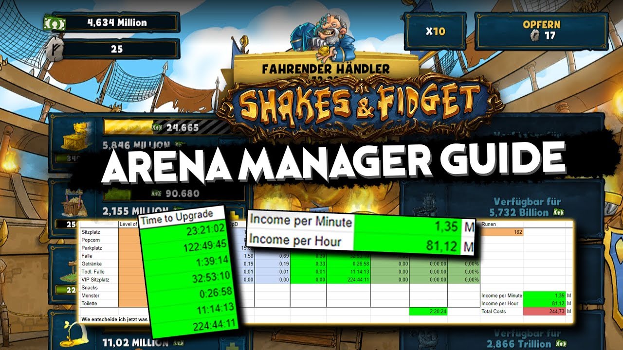 Shakes and fidget arena manager guide